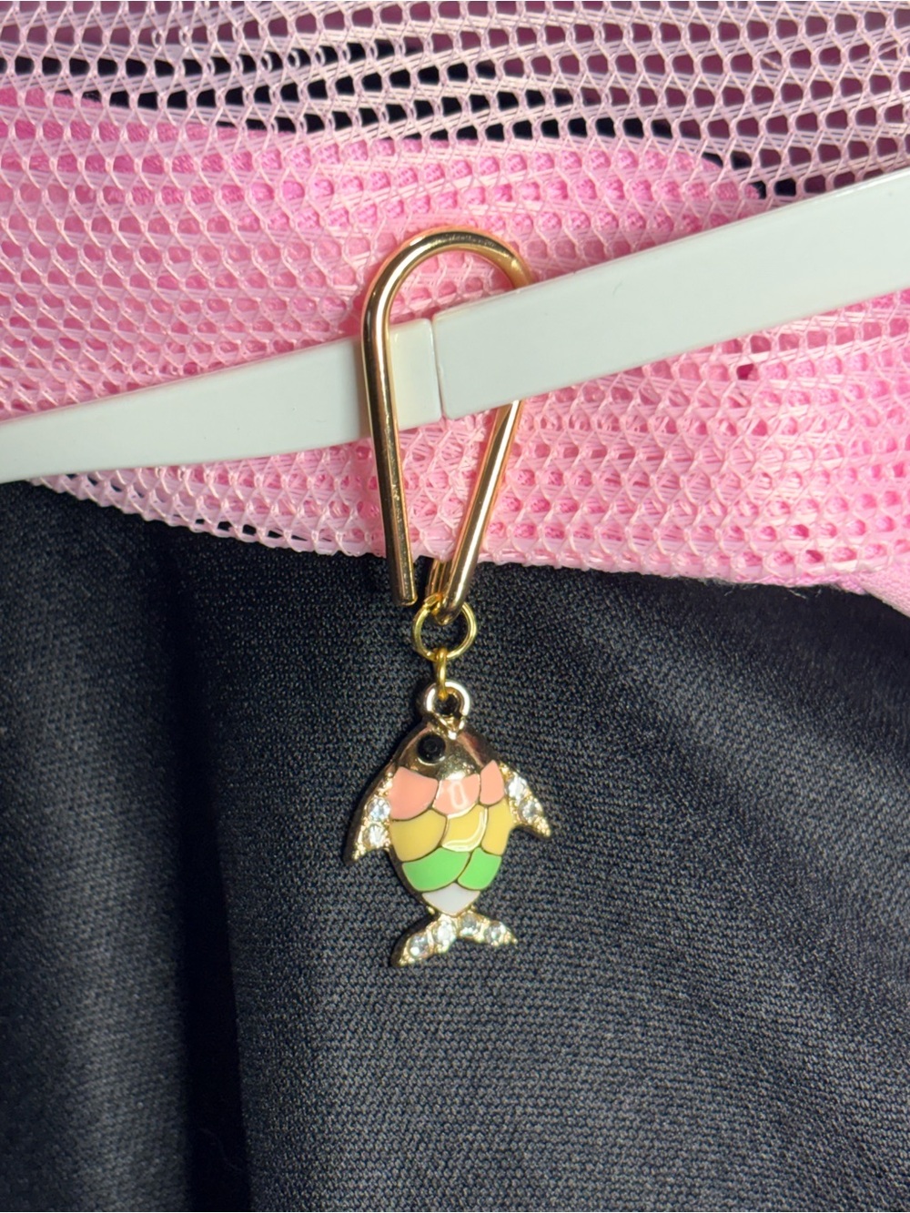 Sunglasses Holder for Baseball Hat
With Enamel Fish Charm